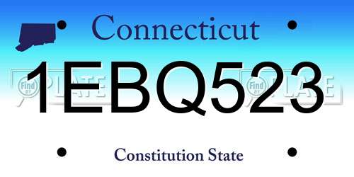 1EBQ523 Connecticut License Plate