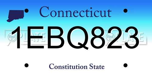 1EBQ823 Connecticut License Plate