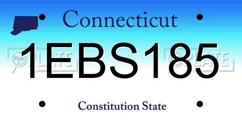 1EBS185 Connecticut License Plate