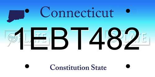 1EBT482 Connecticut License Plate
