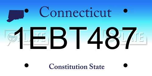1EBT487 Connecticut License Plate