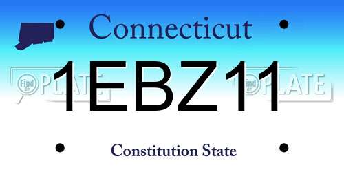 1EBZ11 Connecticut License Plate