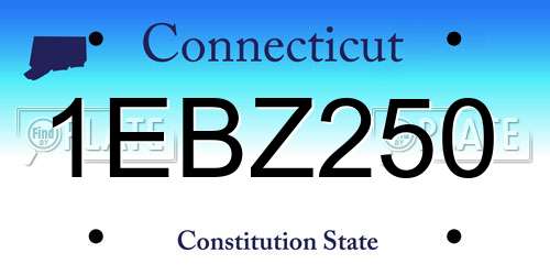 1EBZ250 Connecticut License Plate