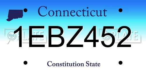 1EBZ452 Connecticut License Plate
