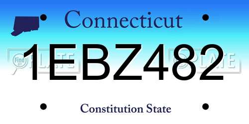 1EBZ482 Connecticut License Plate