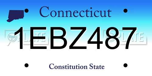 1EBZ487 Connecticut License Plate