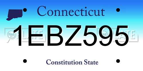 1EBZ595 Connecticut License Plate