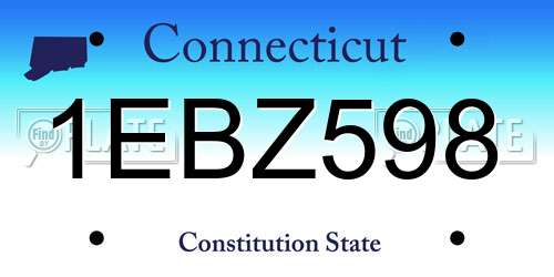 1EBZ598 Connecticut License Plate