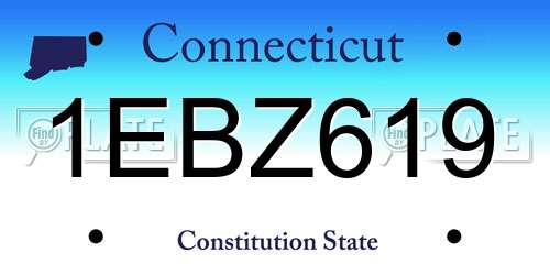 1EBZ619 Connecticut License Plate