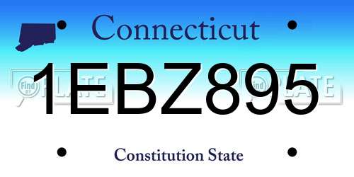 1EBZ895 Connecticut License Plate