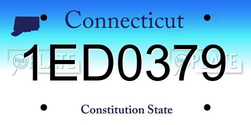 1ED0379 Connecticut License Plate