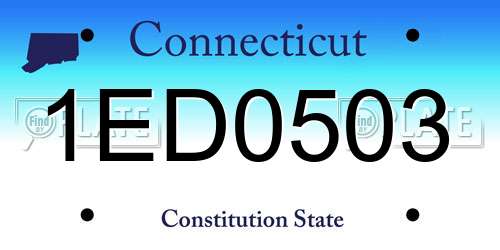 1ED0503 Connecticut License Plate