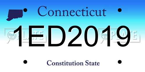 1ED2019 Connecticut License Plate