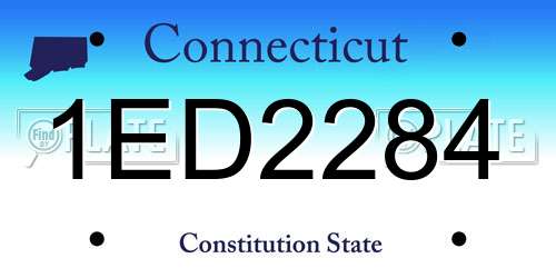 1ED2284 Connecticut License Plate