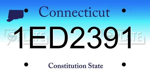 1ED2391 Connecticut License Plate