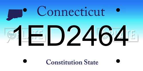 1ED2464 Connecticut License Plate