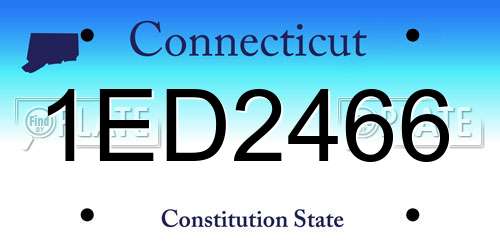 1ED2466 Connecticut License Plate