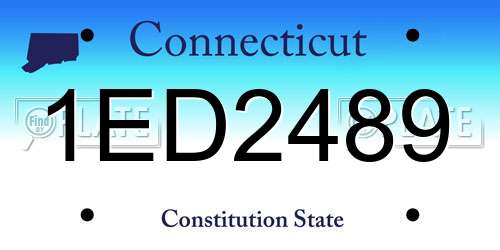 1ED2489 Connecticut License Plate
