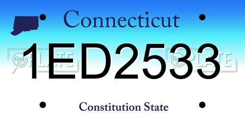 1ED2533 Connecticut License Plate