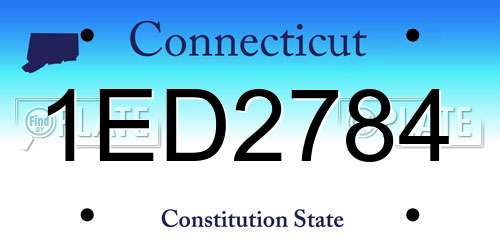1ED2784 Connecticut License Plate