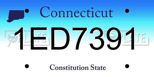 1ED7391 Connecticut License Plate