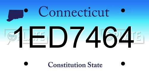 1ED7464 Connecticut License Plate