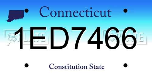 1ED7466 Connecticut License Plate