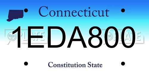 1EDA800 Connecticut License Plate