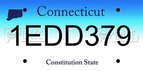 1EDD379 Connecticut License Plate