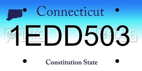 1EDD503 Connecticut License Plate