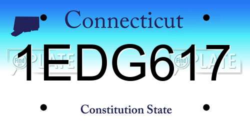 1EDG617 Connecticut License Plate