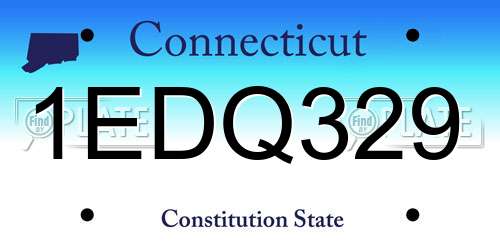 1EDQ329 Connecticut License Plate