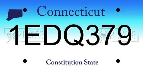 1EDQ379 Connecticut License Plate