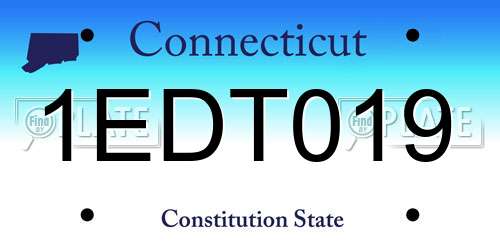 1EDT019 Connecticut License Plate