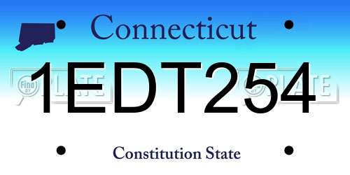 1EDT254 Connecticut License Plate