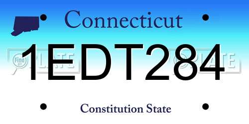1EDT284 Connecticut License Plate