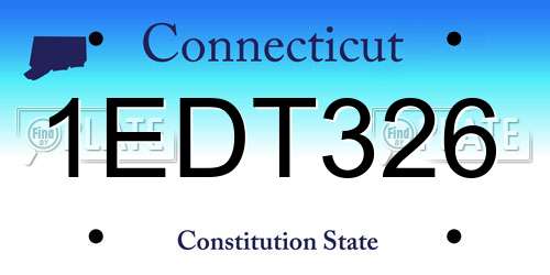 1EDT326 Connecticut License Plate
