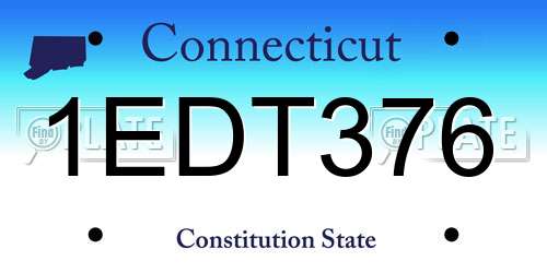 1EDT376 Connecticut License Plate