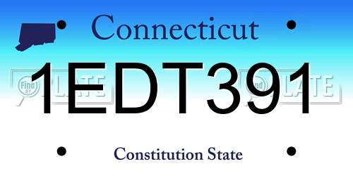 1EDT391 Connecticut License Plate