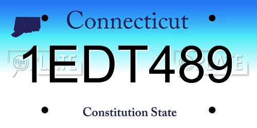 1EDT489 Connecticut License Plate