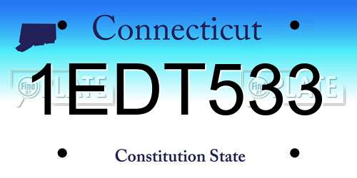 1EDT533 Connecticut License Plate