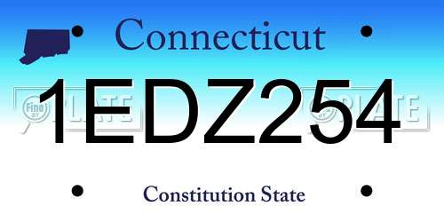 1EDZ254 Connecticut License Plate