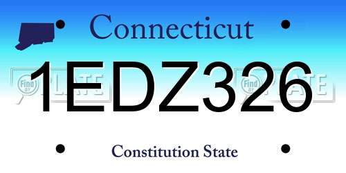 1EDZ326 Connecticut License Plate