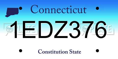 1EDZ376 Connecticut License Plate