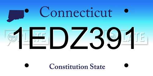 1EDZ391 Connecticut License Plate