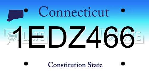 1EDZ466 Connecticut License Plate