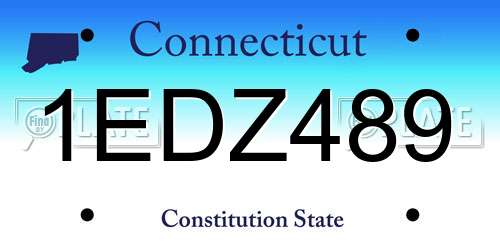 1EDZ489 Connecticut License Plate