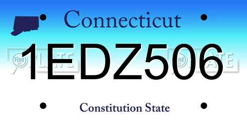 1EDZ506 Connecticut License Plate