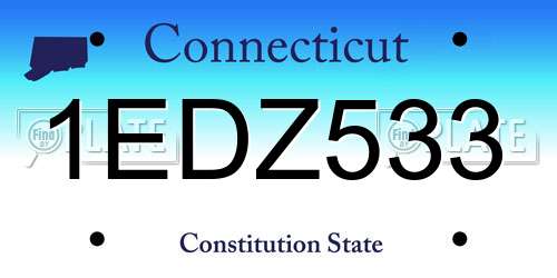 1EDZ533 Connecticut License Plate