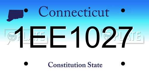 1EE1027 Connecticut License Plate